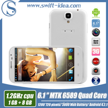 6.1'' Mtk6589 Quad Core GPS Dual SIM Smart Phone (Q6000)